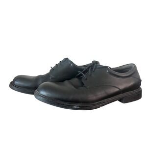 Nunn Bush Mens Black Leather Comfort Gel Plain Toe Derby Shoes 10.5 M